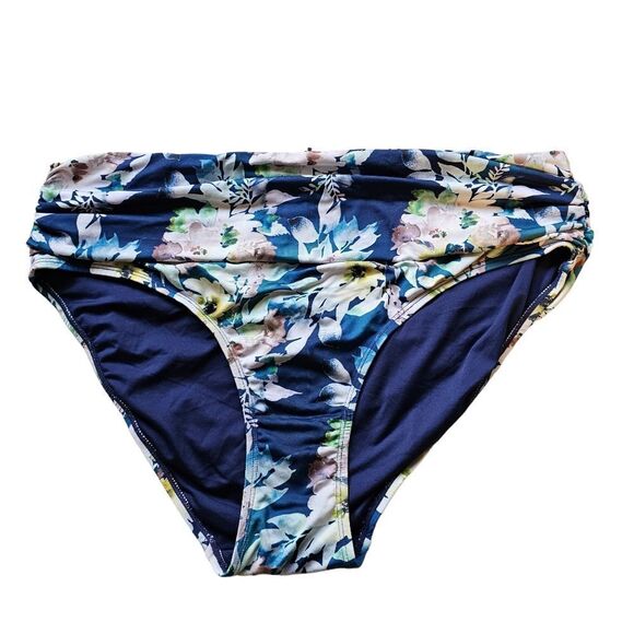 * * Turquoise Couture Blue Floral Bathing Suit Set XL & D Cup - Picture 3 of 9